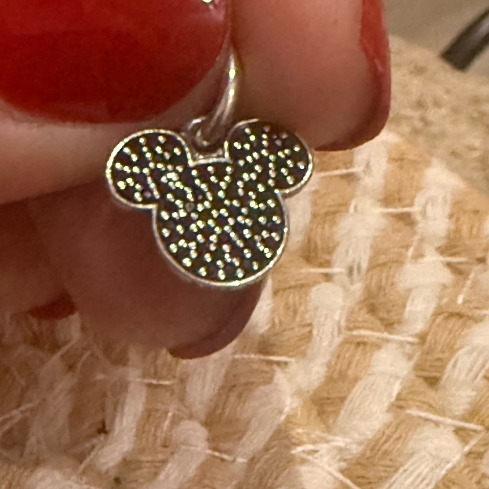 Pandora Retired Silver and Black Mickey Charm - Picture 3 of 6